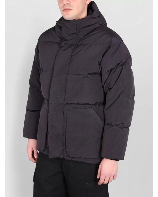 Ienki Ienki Black Michlin Hooded Long Down Jacket Pockets for men