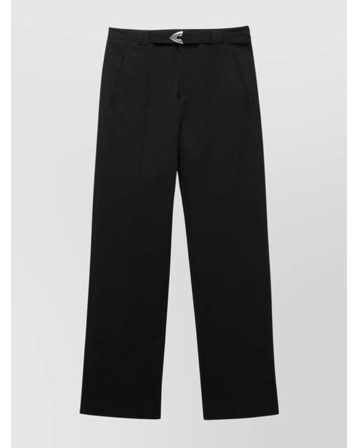 McQueen Black Belted Tailored Trousers for men