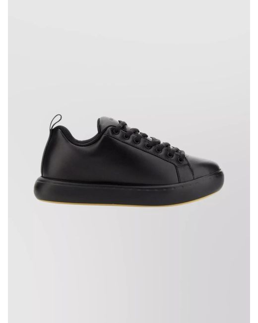 Bottega Veneta Black Leather Low-Top Sneakers for men