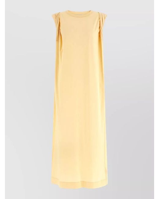 Dries Van Noten Yellow Hutty Sleeveless Round Neck Floor Length Gown