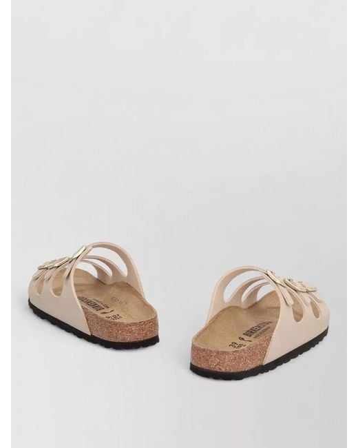 Birkenstock Natural Florida Leather Slides Cork Eva Sole