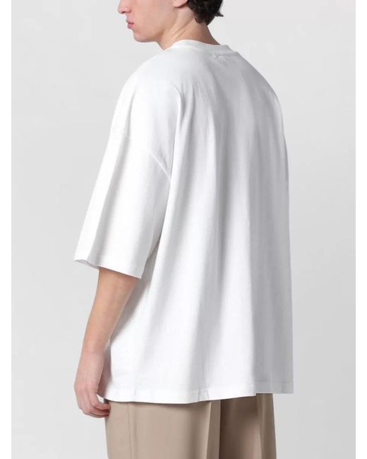 Entire studios White Boxy Oversized T Shirt Crew Neck for men
