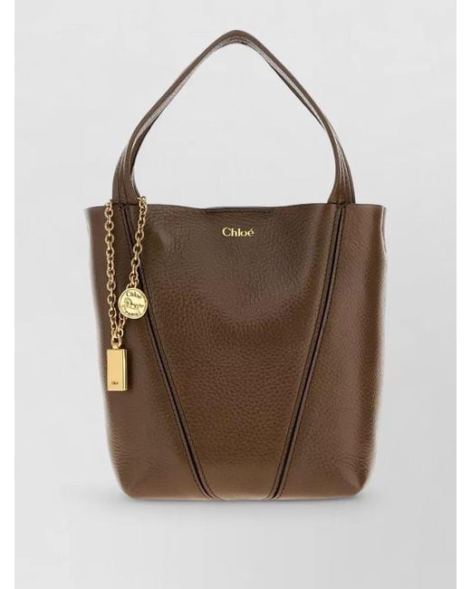 Chloé Brown Spin Small Leather Tote Bag