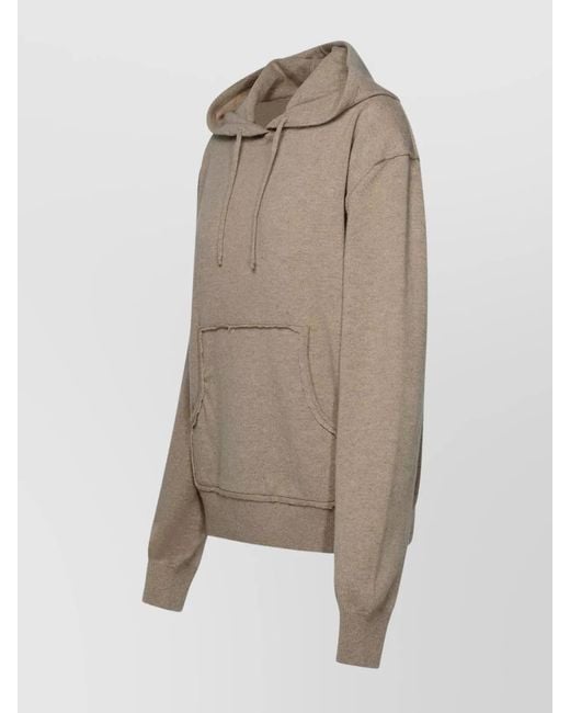 Maison Margiela Natural Cashmere Blend Sweater With Hood And Pocket