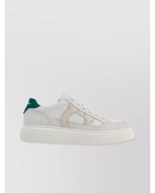 Ferragamo Metallic Leather Low-Top Sneakers for men