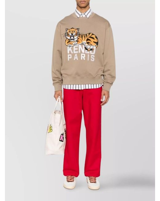 KENZO Natural Cotton Crew Neck Sweatshirt for men