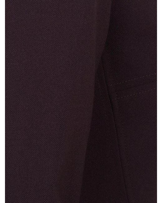 Victoria Beckham Purple Long-Sleeve Fitted Dress