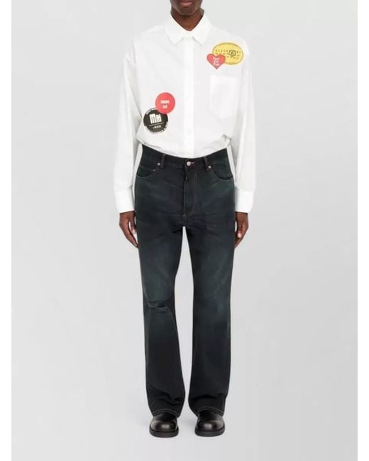 MM6 by Maison Margiela Black Straight Leg Denim Five Pocket Pants for men