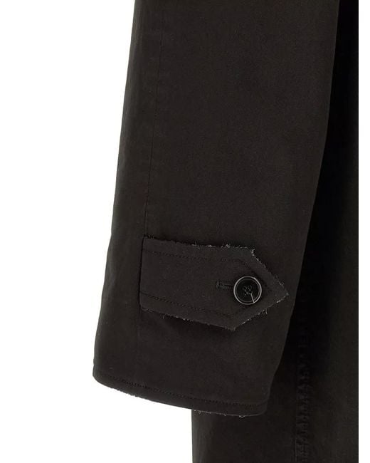 Prada Black Reversible Raglan Coat Relaxed Straight Cut for men