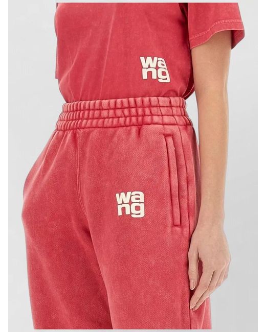 Alexander Wang Red Logo Lounge T Shirt Short Sleeves