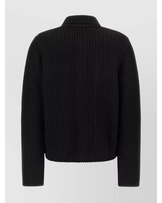 Carhartt Black Cardigan With Collared Design And Pockets