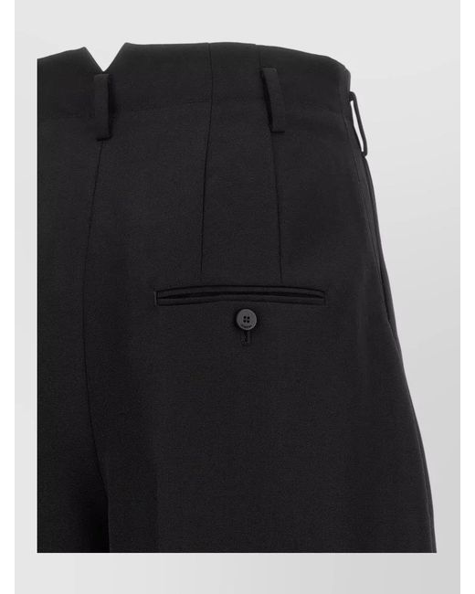 Jacquemus Black Virgin Wool Wide-Leg Cropped Suit Trousers