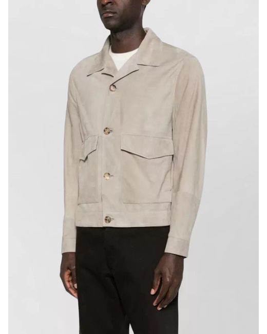 Brunello Cucinelli Natural Suede Shirt Jacket for men