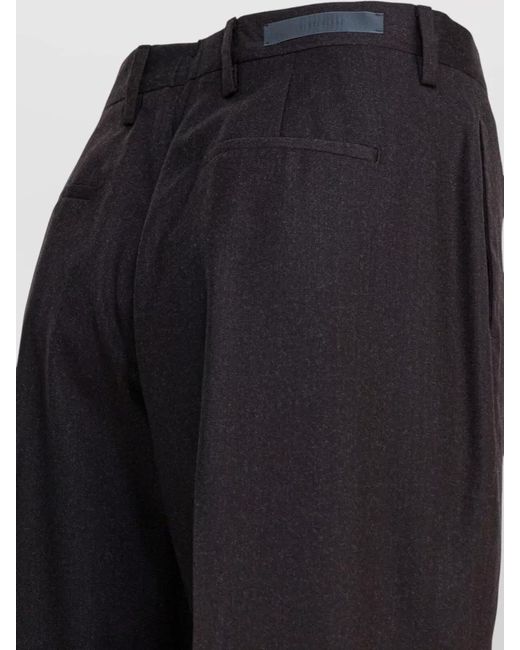 Briglia 1949 Black Tailored Trousers Belt Loops Pleats Pockets