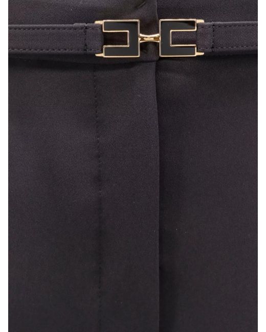 Elisabetta Franchi Blue Wide-Leg Trousers