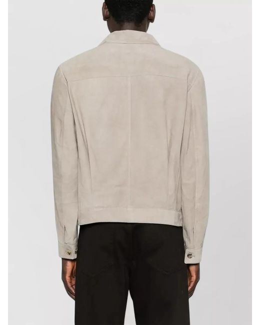 Brunello Cucinelli Natural Suede Shirt Jacket for men