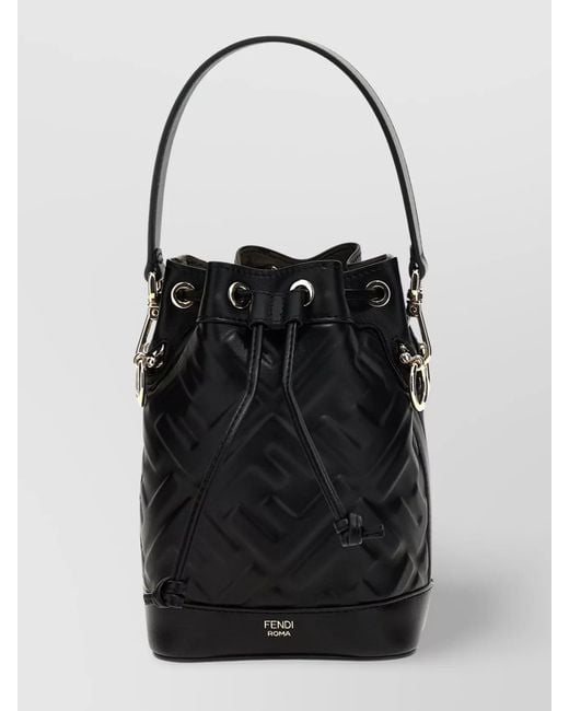 Fendi Black Mon Tresor Mini Leather Bucket Bag