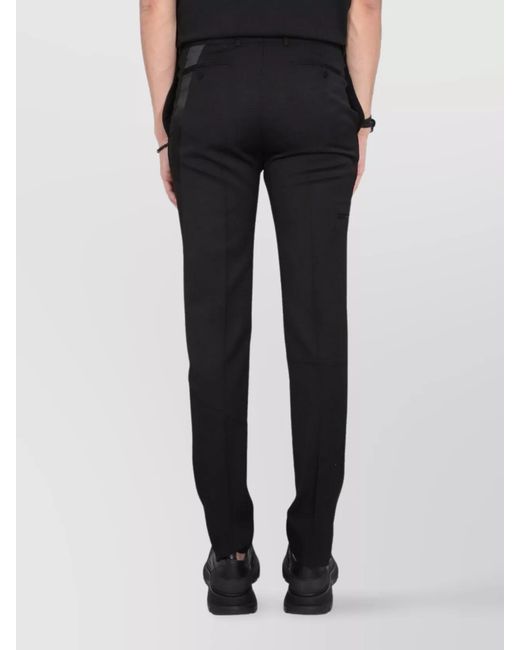 McQueen Black Virgin Wool Tailored Trousers for men