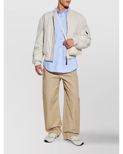 Givenchy Blue Cotton Embroidered Pocket Shirt for men