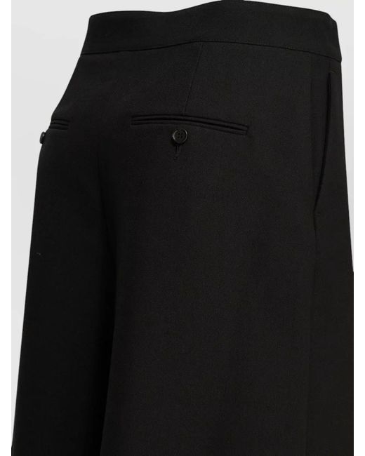 Chloé Black Virgin Wool Mid-Rise Wide-Leg Cropped Tailored Shorts