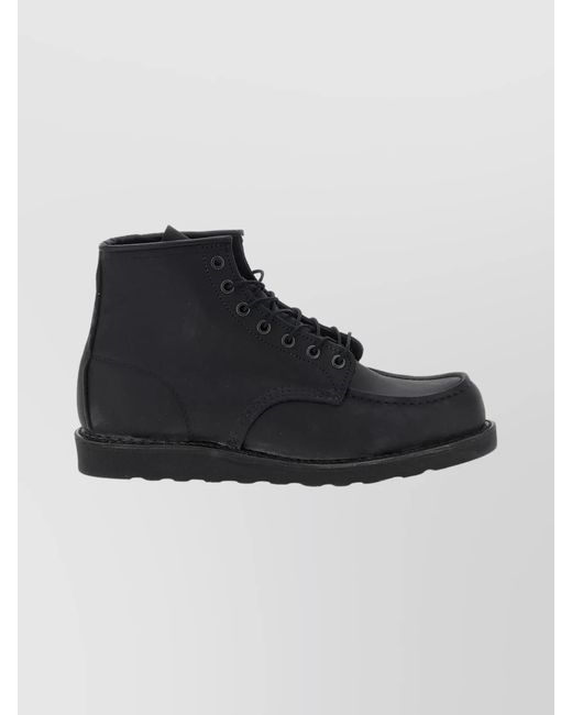 Red Wing Black Leather Classic Moc Ankle Boots for men