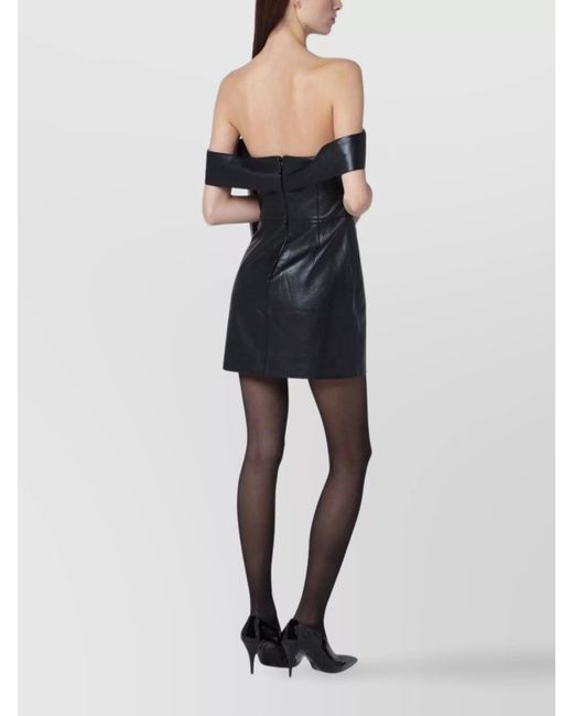 Anine Bing Blue Faux Leather Mini Dress