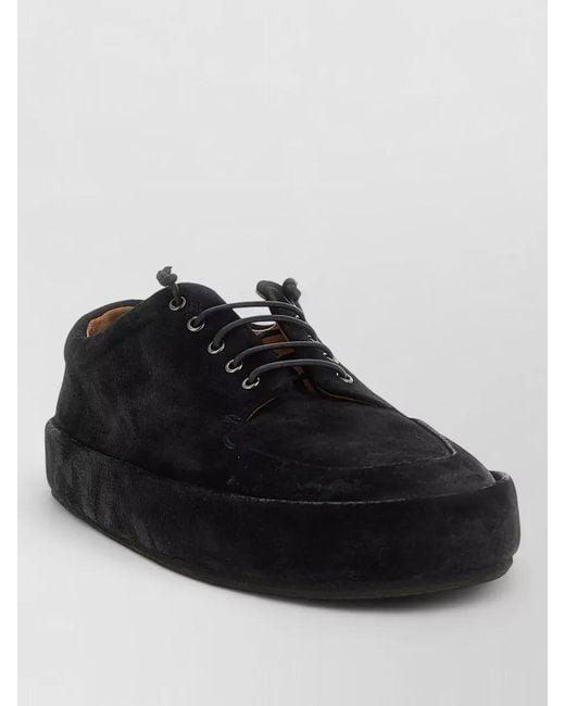 Marsèll Black Cassapelle Suede Derby Shoes Rubber Sole for men