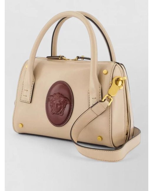 Versace Natural Small Leather Crossbody Bag