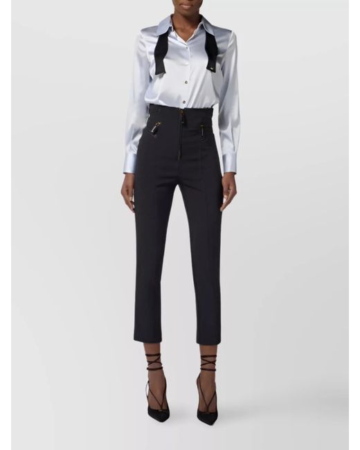 Elisabetta Franchi Gray Silk Shirt