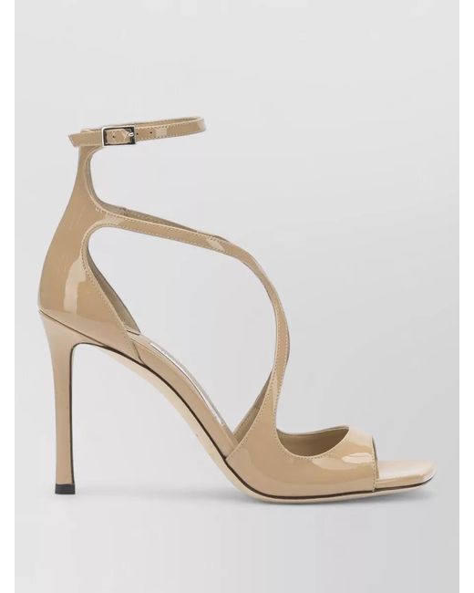 Jimmy Choo Brown Azia 95 Patent Leather Sandals