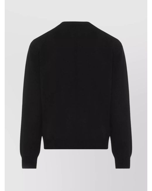 Jil Sander Black Ribbed Crew Neck Wool Jumper for men