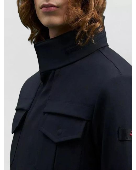 Peuterey Black Single-Breasted Coat for men