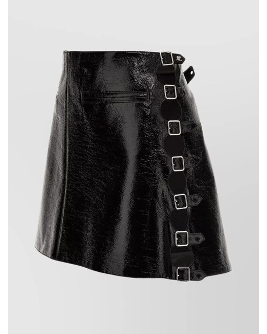 Courreges Black Vinyl Mini Skirt