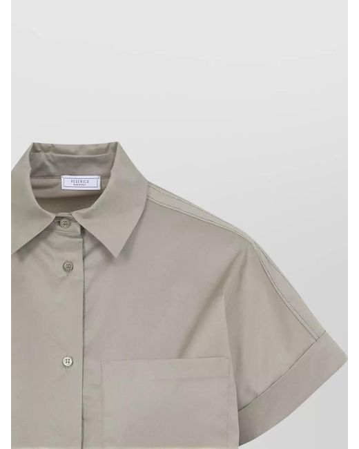 Peserico Gray Cotton Shirt