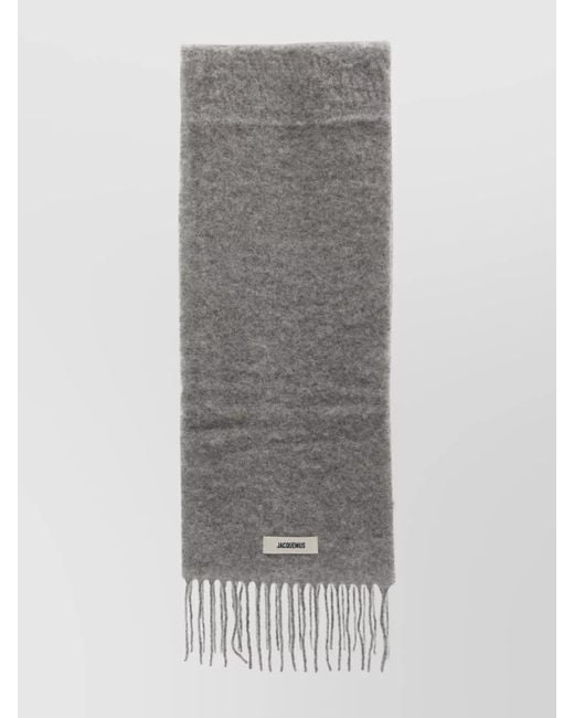 Jacquemus Gray Mohair Alpaca Scarf for men