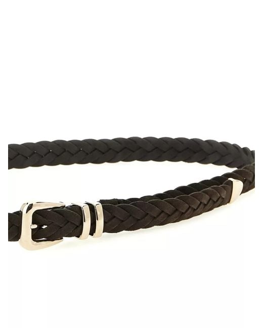Brunello Cucinelli White Braided Leather Belt for men