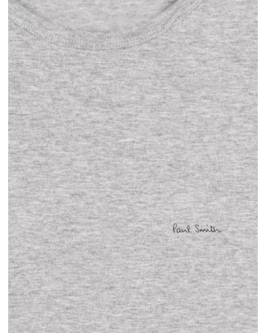 Paul Smith Black Organic Cotton Logo Print Crew Neck T-Shirt 3-Pack for men