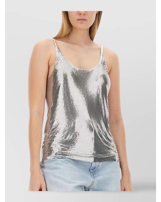 Rabanne Blue Wire Mesh Top