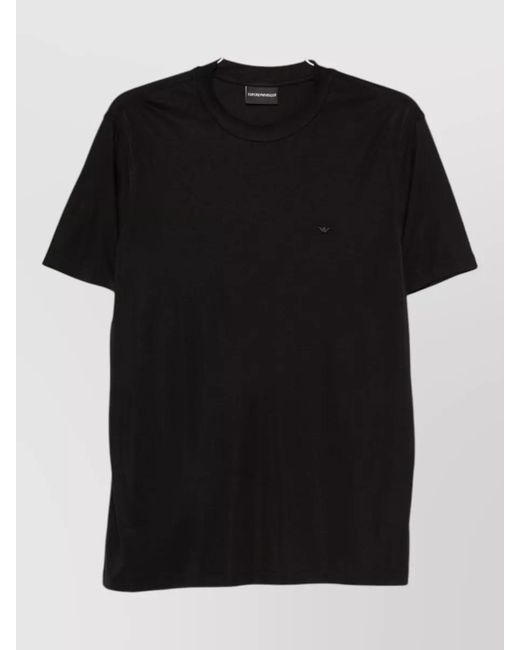 Emporio Armani Black Silk Blend Short-Sleeve T-Shirt for men