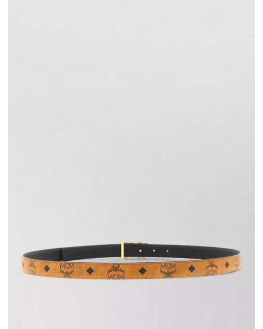 MCM Gray Logo Buckle Belt