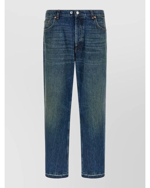 Department 5 Blue Musso Jeans Straight Fit Belt Loops Five Pockets for men
