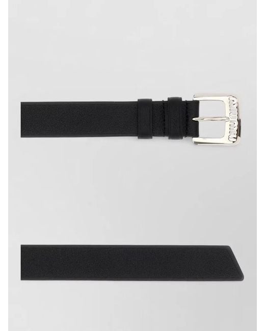 Miu Miu Black Leather Belt Adjustable Length Slim Shape