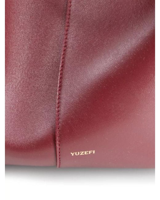 Yuzefi Purple Tote Bag Hand Design Knotted Handles Straps