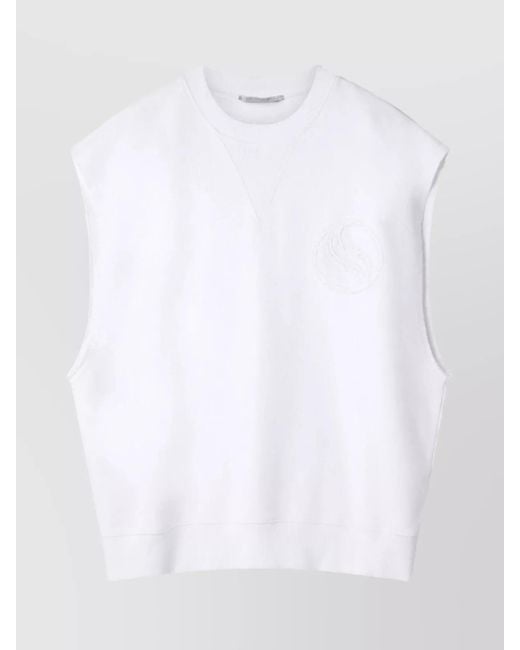 Stella McCartney White Cotton Logo Tank Top