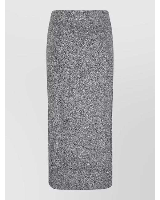 Circus Hotel Gray Viscose Midi Skirt High Waist Slit