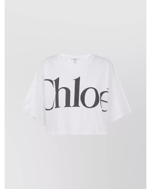 Chloé Black Cropped T-Shirt Short Sleeves