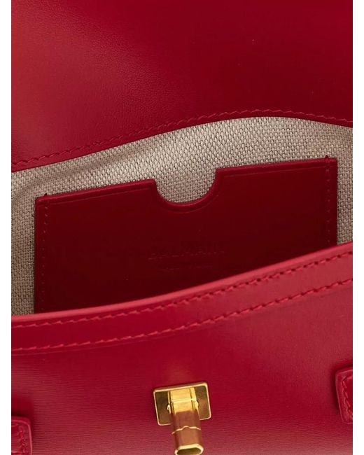 Balmain Red B-Buzz 23 Leather Clutch Bag
