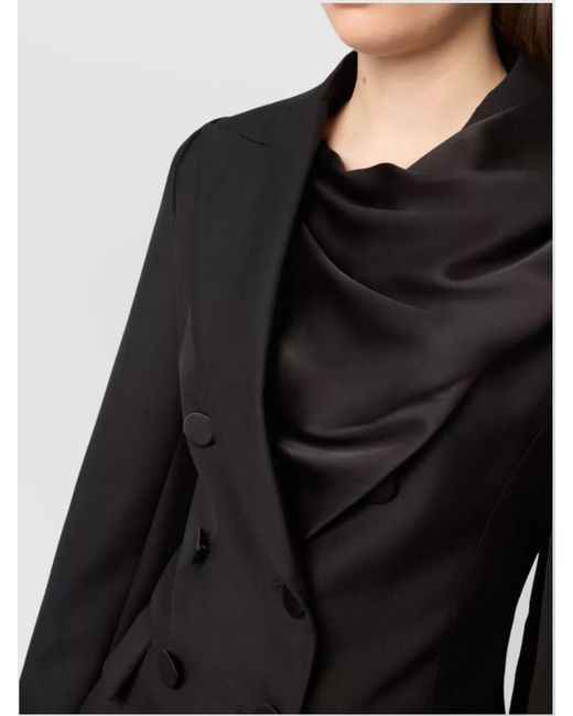 Nina Ricci Black Wool Double-Breasted Draped Blazer