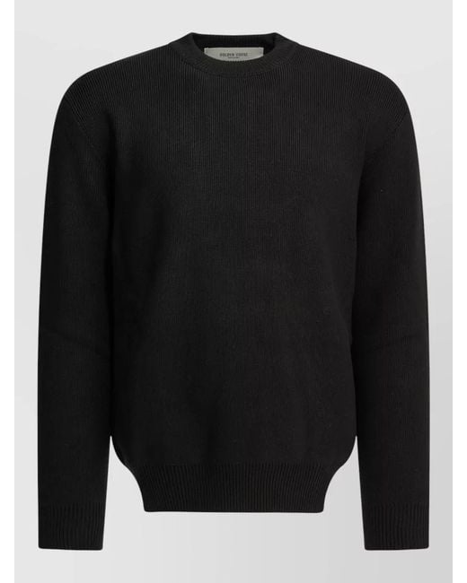 Golden Goose Deluxe Brand Black Ribbed Cotton Crewneck Sweater for men