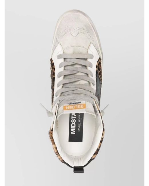 Golden Goose Deluxe Brand Multicolor Leather Leopard-Print High-Top Sneakers